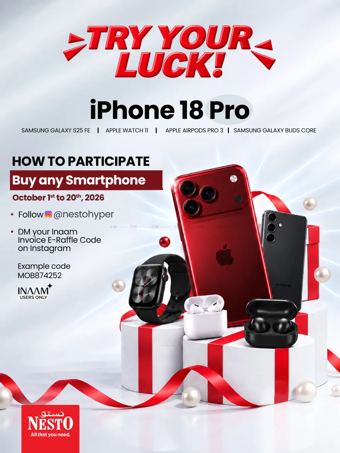 Nesto Hypermarket Try Your Luck! iphone 18 pro flyer cover