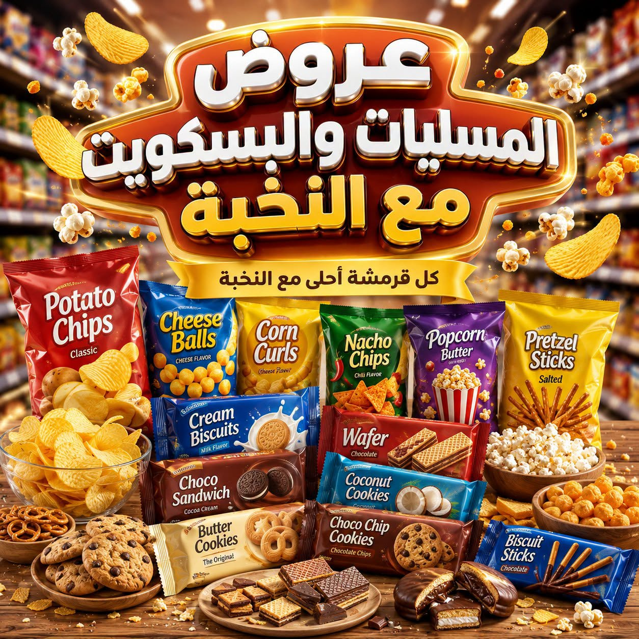 نشرة Al Nokhba Markets — Snacks & Biscuits Deals