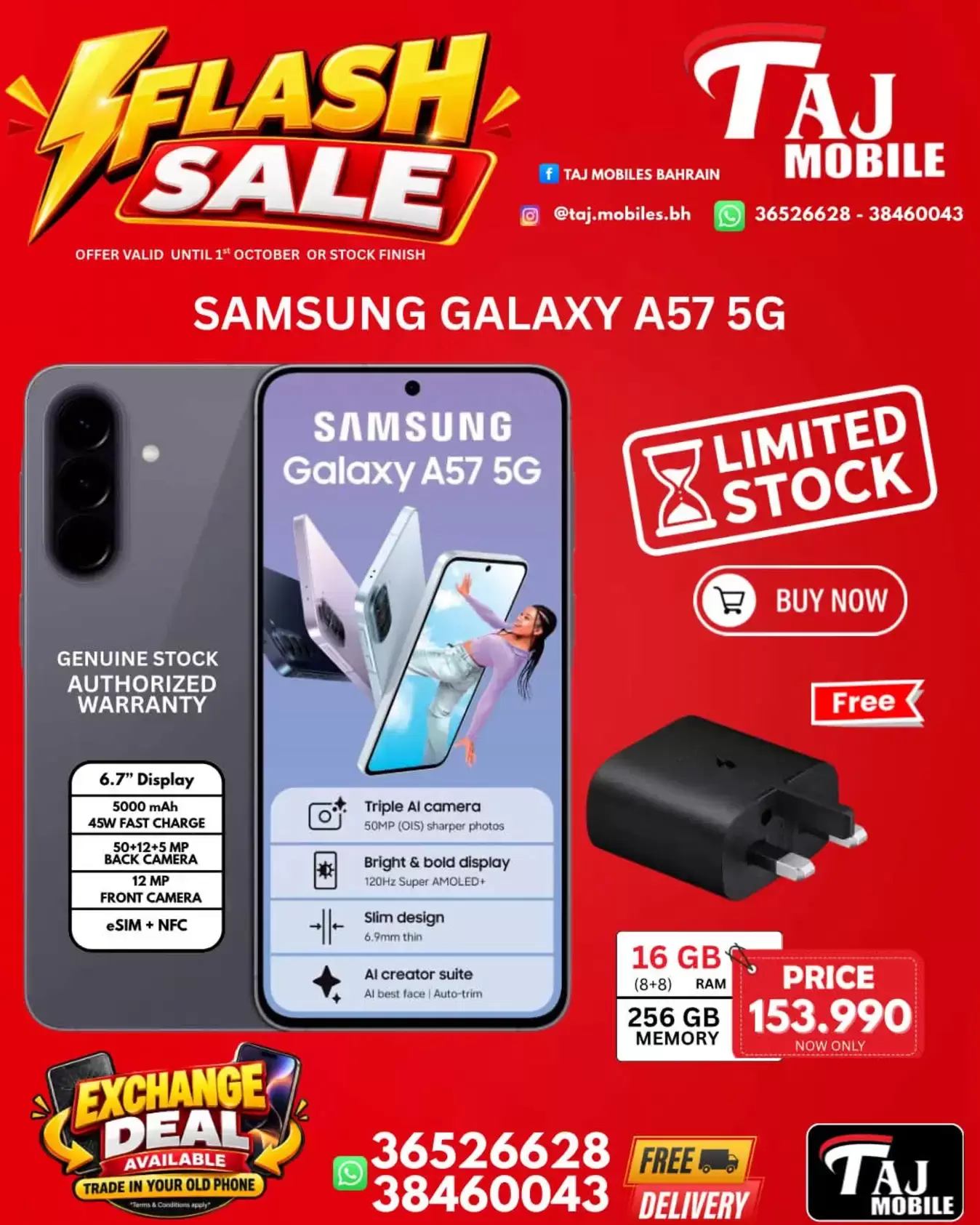 Taj Mobiles Taj Mobiles Bahrain offers to 1 October 2026 Flash Sale